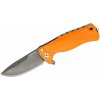 Lionsteel SR FLIPPER ORANGE Aluminum knife, RotoBlock, Chemical Black blade Sleipner SR22A OB
