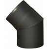 Koleno dymové 130 mm/45 °, hrubostenné 1,5 mm, čierne