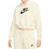 Nike Sportswear Club Fleece Oversized Crop Hoodie coconut milk/black