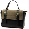 Dámska kožená kabelka Luka 26-056 v béžovej farbe, crossbody, 26 x 19 x 11 cm