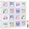 SONGMICS Variabilná rozkladacia polica s detskými motívmi 16 kociek