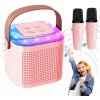 Karaoke Set 2 Mikrofóny + Bezdrôtový Reproduktor LED Svetlá Bluetooth