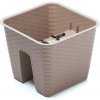 Prosperplast RATOLLA Truhlík na zábradlie 27,2x27,2x22,5cm mocca DRLB280