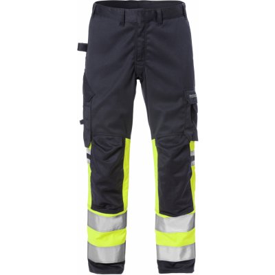 Fristads Výstražné strečové nohavice Flamestat 2162 ATHF Výstražná žltá Námornícka modrá