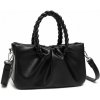 Miss Lulu Kabelka - s crossbody popruhom a zapletanou rukoväťou, čierna