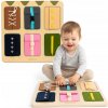 Montessori manipulačná tabuľa – drevená, učí samostatnosti