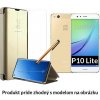 Otváracie Púzdro Luxria Clear View pre Huawei - Zlaté pre Huawei: P10 Lite