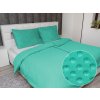 Biante Hrejivé posteľné obliečky Minky 3D bodky MKP-047 Tyrkysovo zelené Predĺžené 140x220 a 70x90 cm