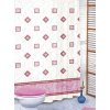 Bellatex sprchový záves 710/011 ružové štvorce Rozmer 180x200 cm