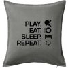 Stolný tenis - eat sleep - Vankúš 50x50 - 50x50 - Iba poťah ( Tmavosivý melír )