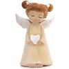 Anjel: s vrkočmi, držiaci srdiečko - 18,5 cm - MC2457