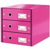 LEITZ Zásuvkový box Leitz Click & Store 3 zásuvky metalická ružová (ES604823)