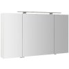 Sapho Riwa - Zrkadlová skrinka s LED osvetlením, 121x70x17 cm, 3 dvierka, lesklá biela RIW120-0030