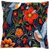 Obliečka na vankúš 40x40 na zips velúr - Vtáky a kvety