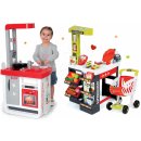 Smoby 310800-2 set kuchynka Bon Appétit so zvukmi a kávovarom a obchod Supermarket s pokladňou