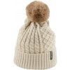 Zimná pletená čiapka Finmark, WINTER HAT béžová,hnedá, UNI