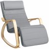 Hojdacie kreslo, relaxačné kreslo, 5-stupňová polohovateľná opierka nôh, svetlo šedé