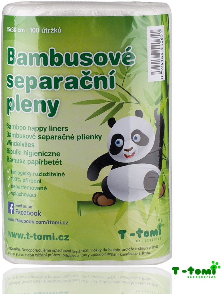 T-tomi Bambusové separačné plienky 15 x 30 100 ks