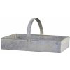 Chic Antique Dekoračný plechový zinkový antik box podnos s rukoväťou - 54*32*10 cm - Chic Antique