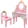 Detský drevený toaletný stolík so stoličkou pre malé princezné