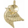 Crystal-ZONE Prívesok záves LABUŤ Rivoli 6mm gold plating 24kt