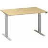 Alfa Office Výškovo nastaviteľný kancelársky stôl Alfa Up so sivým podnožím, 120 x 80 x 61,5-127,5 cm, dezén buk Bavaria