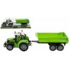 Teddies Traktor s vlekem plast 35 cm na setrvačník v krabici