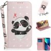 Peňaženkové kožené puzdro Colored Horizontal na iPhone 15 Plus - Heart Panda