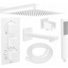 Mexen Cube DR02 podomietkový vaňový a sprchový set s hlavovou sprchou 25x25 cm (7v1), biela, 77503DR0225-20