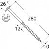 Konštrukčný vrut - DRVTK 10x280 TORX