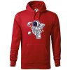Florbalátor - Mikina pánska Cape s kapucňou - 3XL ( Červená )