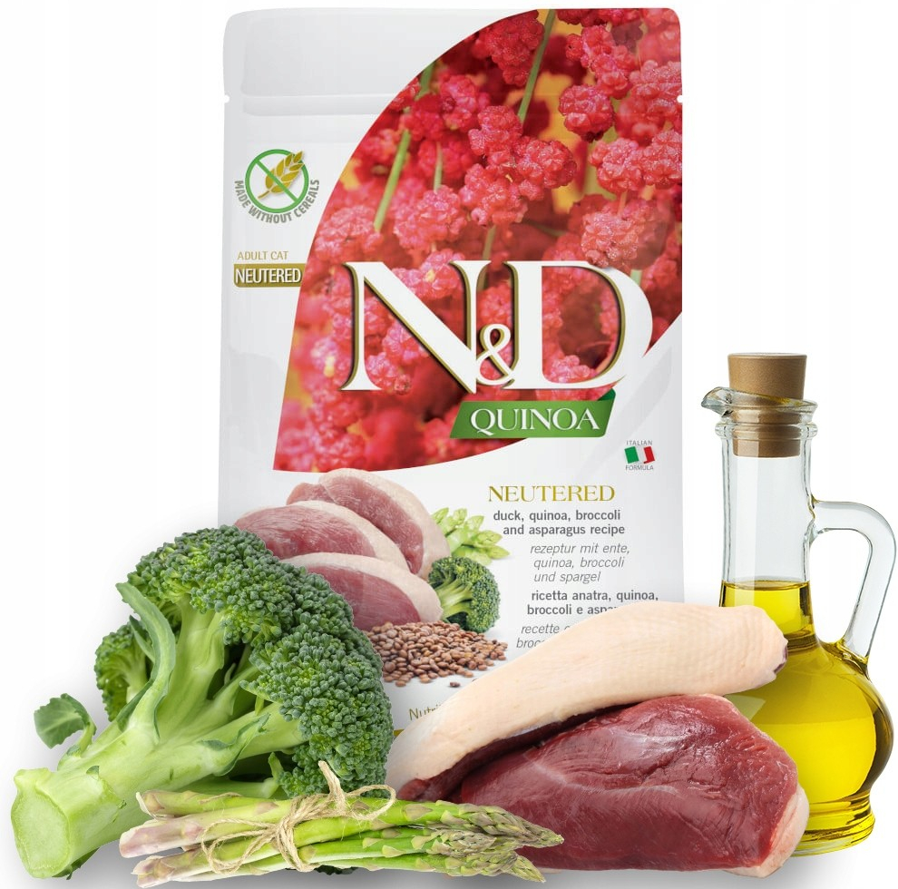 N&D Quinoa CAT Neutered Duck &Broccoli&Asparagus 1,5 kg