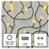 Vianočné osvetlenie EMOS 500 LED reťaz, 50 m, vonkajšia aj vnútorná, teplá biela, časovač (D4AW06)