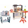 Set reštaurácia s elektronickou kuchynkou Chef Corner Restaurant Smoby a zdravotnícky pult s bábikou so zvukom a svetlom