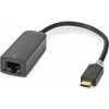 NEDIS kabelový adaptér USB 3.2 Gen 1/ USB-C zástrčka - RJ45 zásuvka/ kulatý/ černý/ 20cm