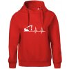EKG bagr - Oversized mikina dámská Moon - kratšia + širšia - 2XL ( Červená )