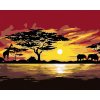 Diamantové maľovanie Diamondi - AFRIKA ŽIRAFA A SLONY, 40x50 cm, bez rámu a bez vypnutia plátna (606106A)