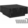 tectake 406031 konferenčný stolík lasley so stojanom, nosnosť 45 kg - vzhľad čierneho mramoru, 80 x 80 x 35 cm