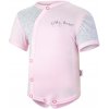 Little Angel Body tenké KR Outlast ružová baby pruh bielosivý melír