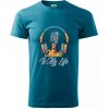 Music is my life slúchadlá - Klasické pánske tričko vyššej gramáže - 3XL ( Tmavý tyrkys )