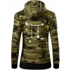 Súhvezdie - Gemini - Blíženci - Mikina dámska trendy zipper s kapucňou - L ( Zelený maskáč )