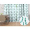 Biante Dekoračný záves TF-089 Tyrkysové listy eukalyptu na bielom 140x140 cm