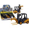 LEAN TOYS Vysokozdvižný vozík s trecím pohonom – žltý
