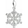 Strieborný prívesok s kryštálmi Swarovski biela vločka 34221.1 Krystal