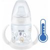 Dojčenská fľaša na učenie NUK s kontrolou teploty 150 ml biela