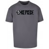 Men's T-shirt One Piece Jolly Roger Logo Oversize dark gray šedá XL Merchcode 4069389169568