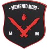 3D PVC Nášivka/Patch Memento Mori shield dagger - čierno/červeno/biela