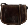 Dámska kožená crossbody tmavo hnedá - Delami Belinda hnedá