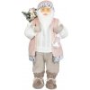 Dekorácia MagicHome Vianoce, Santa, s darčekom, ružovo-hnedý, 60 cm