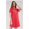 Dámska nočná košeľa s krátkym rukávom Eliška korálová